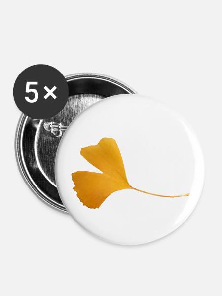 ginkgo - Buttons small 1''/25 mm (5-pack) - white