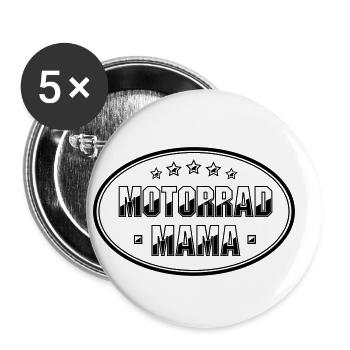 Motorrad Mama Bikerin Frau Geschenk - Buttons klein 25 mm (5er Pack) - Weiß - Vorne