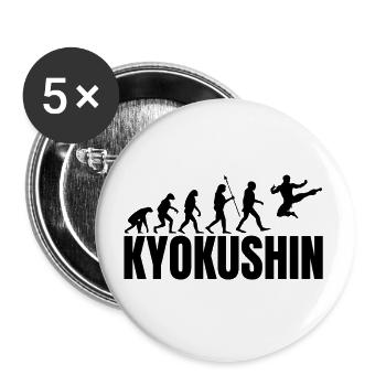 Evolution Kyokushin Karaté Sport de combat cadeau JPN - Lot de 5 petits badges (25 mm) - blanc - Devant