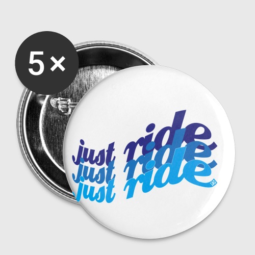 L&G | Just Ride Blue - Buttons klein 25 mm (5er Pack)