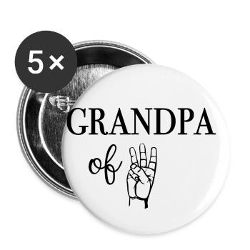 GRANDPA Of Three Enkelkinder Großvater - Lot de 5 petits badges (25 mm) - blanc - Devant