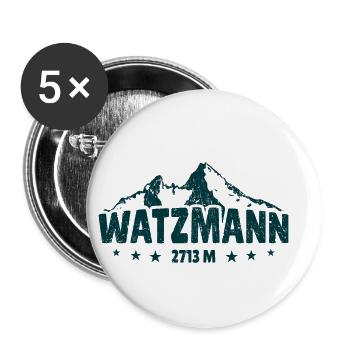 Watzmann 2713m Alpen Bayern Berchtesgaden - Buttons klein 25 mm (5er Pack) - Weiß - Vorne