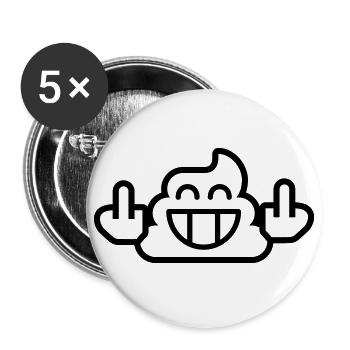 Emoji Poop Stinkfingers 1c - Buttons small 1''/25 mm (5-pack) - white - Front