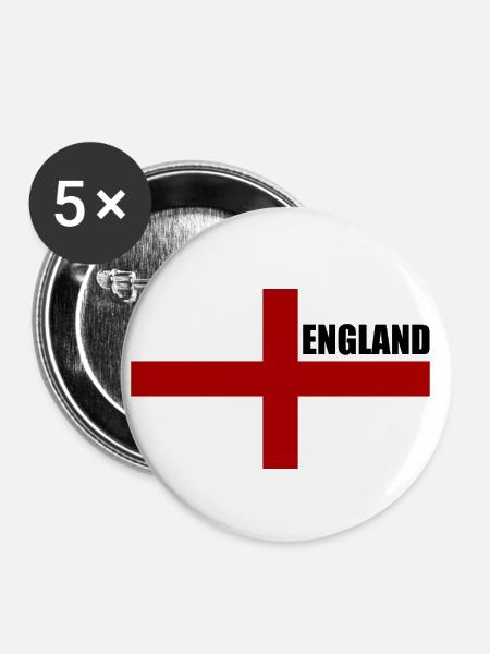 England - Buttons klein 25 mm (5er Pack) - Weiß