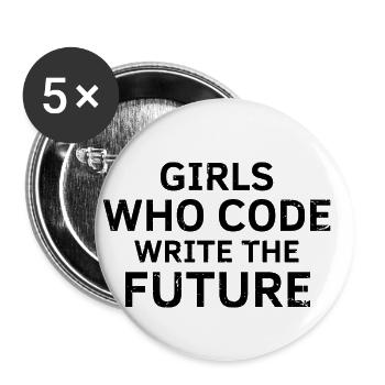 Conception de la cybersécurité pour les pirates informatiques et la cybersécurité - Lot de 5 petits badges (25 mm) - blanc - Devant
