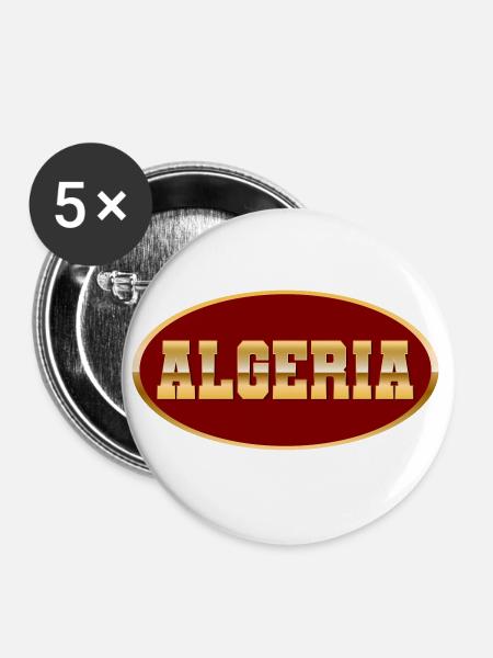 Algerien - Buttons klein 25 mm (5er Pack) - Weiß