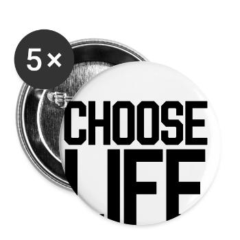 CHOOSE LIFE WHAM! George Michael T-SHIRT - Buttons small 1''/25 mm (5-pack) - white - Front