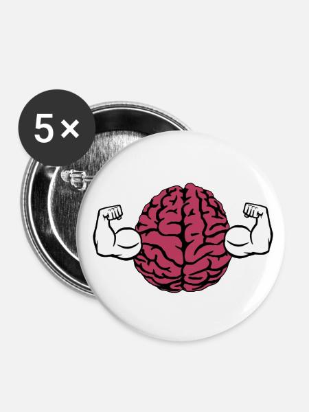 Strong Mind - Buttons small 1''/25 mm (5-pack) - white