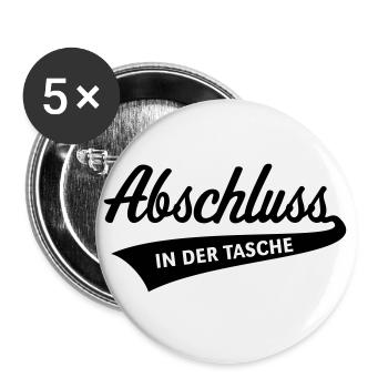Abschluss – In Der Tasche (Schulabschluss / Black) - Buttons klein 25 mm (5er Pack) - Weiß - Vorne