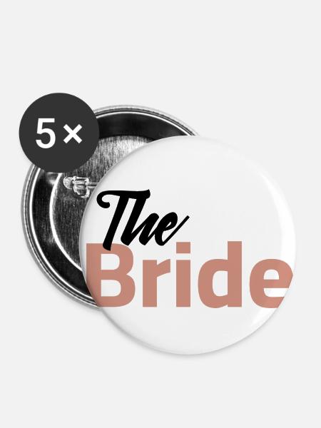 The Bride - Buttons klein 25 mm (5er Pack) - Weiß