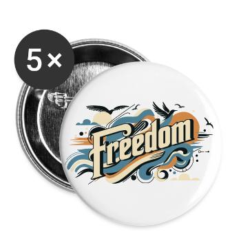 Liberté - Lot de 5 petits badges (25 mm) - blanc - Devant