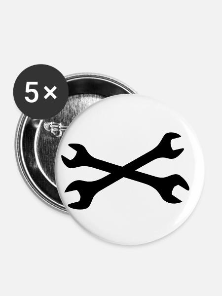 Tuning - Buttons klein 25 mm (5er Pack) - Weiß