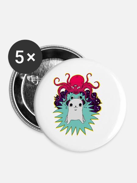 Leave Me Alone - Buttons klein 25 mm (5er Pack) - Weiß