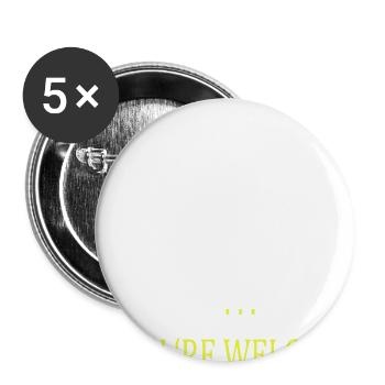 J'ai suspendu mon jeu pour être ici - Lot de 5 petits badges (25 mm) - blanc - Devant