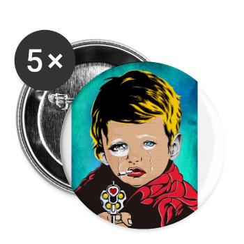 The Crying Boy - Buttons klein 25 mm (5er Pack) - Weiß - Vorne