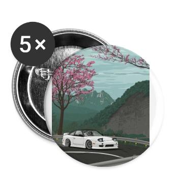 Touge Drift S13 - Lot de 5 petits badges (25 mm) - blanc - Devant