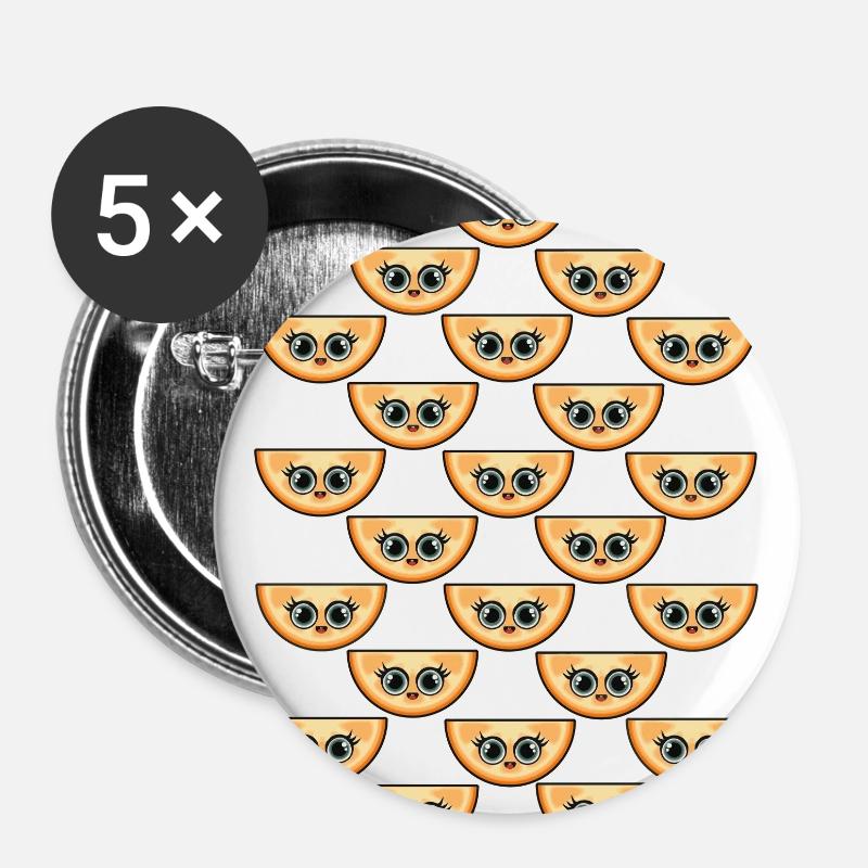 Orla Oranges - Buttons small 1''/25 mm (5-pack) - white