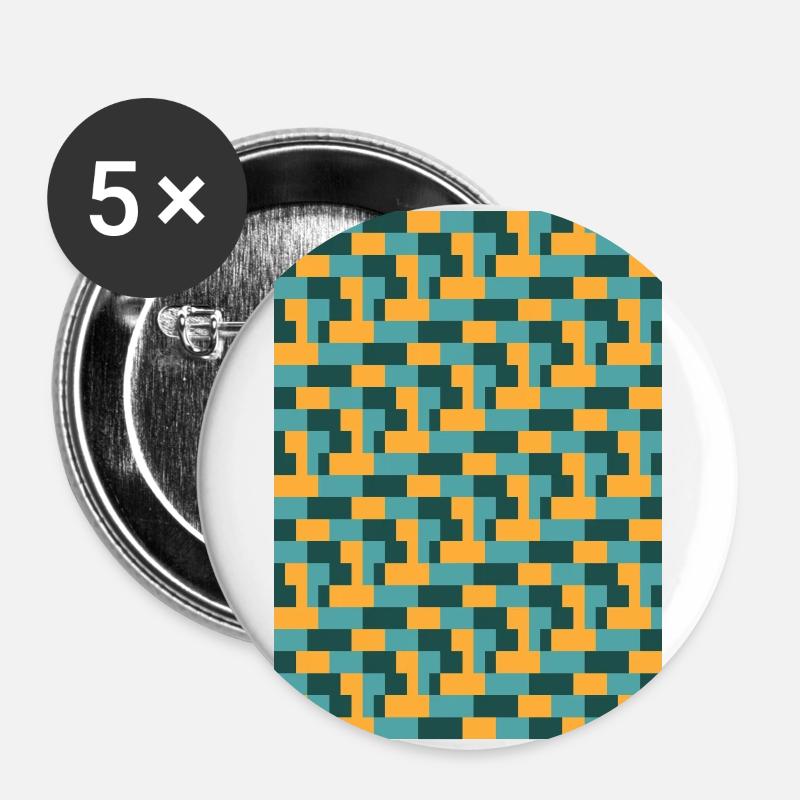 Psycodelic01 - Buttons klein 25 mm (5er Pack) - Weiß