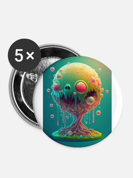 Zombie Frozen - Buttons klein 25 mm (5er Pack) - Weiß