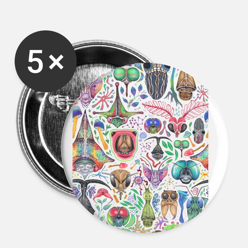 shrugbug.white - Buttons small 1''/25 mm (5-pack) - white