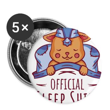 Cat Offizielles Schlafshirt für Katzenfans - Buttons klein 25 mm (5er Pack) - Weiß - Vorne