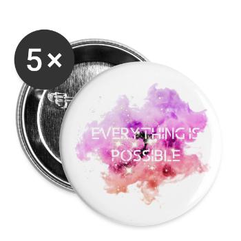 Everything is possible - Buttons klein 25 mm (5er Pack) - Weiß - Vorne