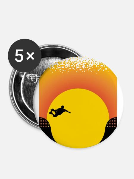 Sunset Skateboards - Buttons klein 25 mm (5er Pack) - Weiß