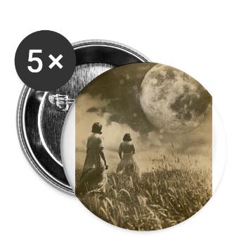follow the moon - Buttons small 1''/25 mm (5-pack) - white - Front