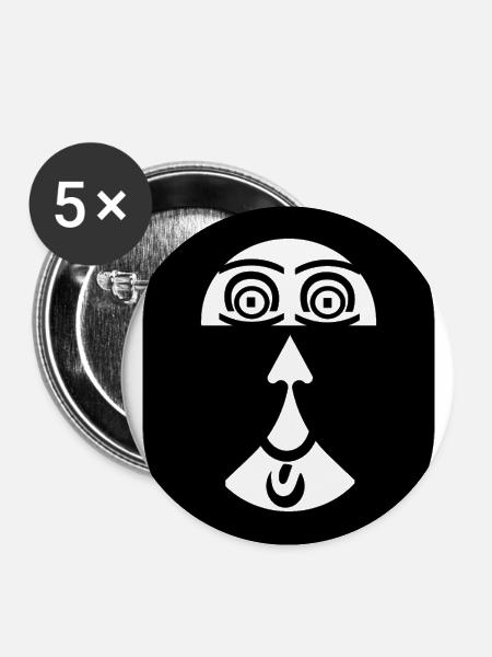 Komisch - Buttons klein 25 mm (5er Pack) - Weiß