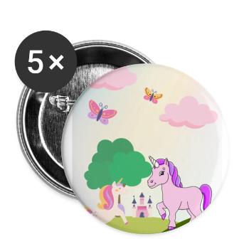 Unicorn Land - Buttons small 1''/25 mm (5-pack) - white - Front