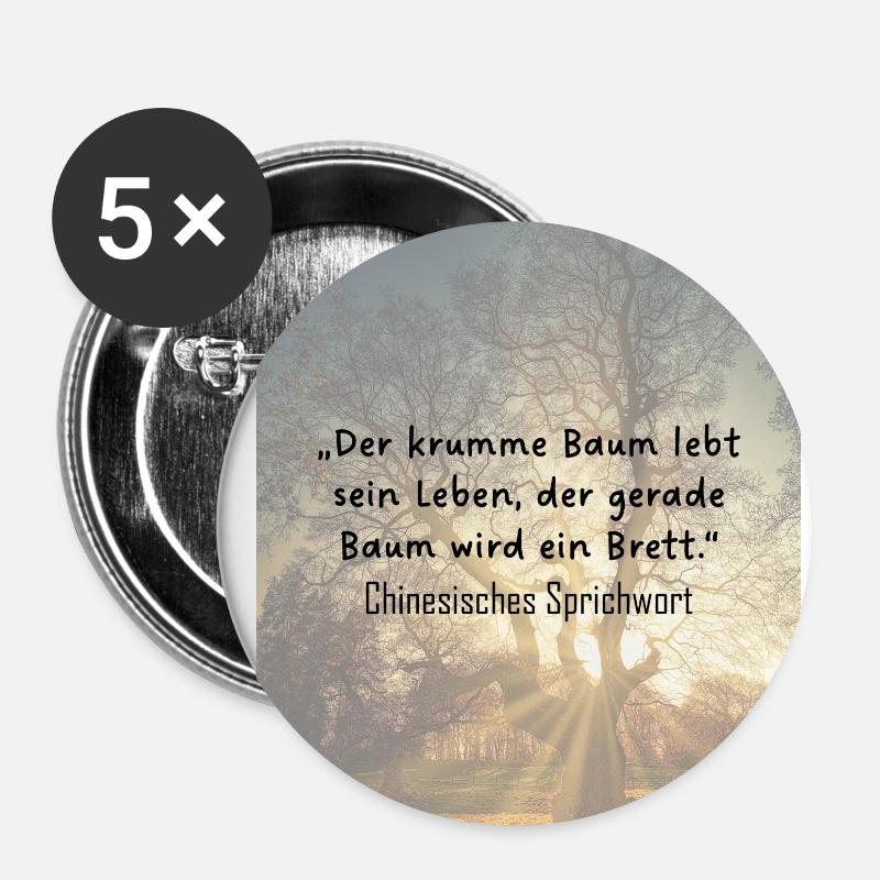 Der krumme Baum - Buttons klein 25 mm (5er Pack) - Weiß