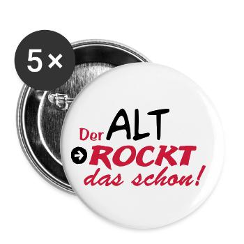 Der Alt rockt! - Buttons klein 25 mm (5er Pack) - Weiß - Vorne