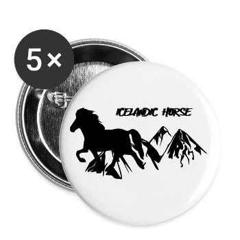 Cheval islandais: Cheval islandais Poney Merch - Lot de 5 petits badges (25 mm) - blanc - Devant