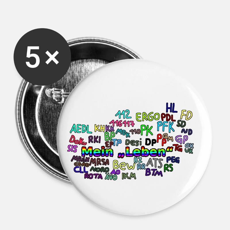 My Life - Care - Buttons small 1''/25 mm (5-pack) - white