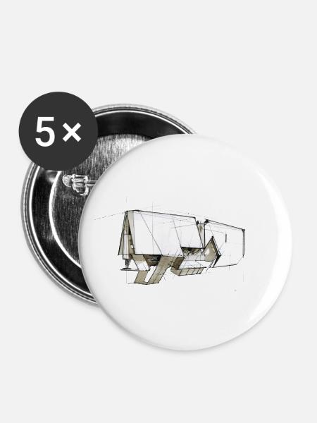 graphic sketch - Buttons klein 25 mm (5er Pack) - Weiß
