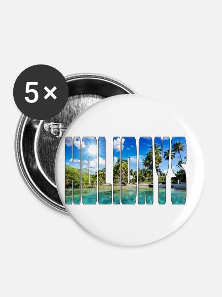 HOLIDAYS 5 - Buttons klein 25 mm (5er Pack) - Weiß