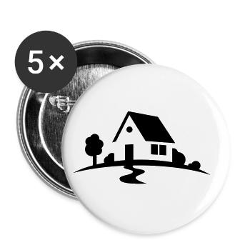 House - Buttons small 1''/25 mm (5-pack) - white - Front