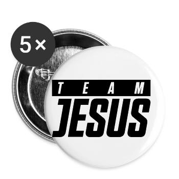jesus team - Buttons klein 25 mm (5er Pack) - Weiß - Vorne