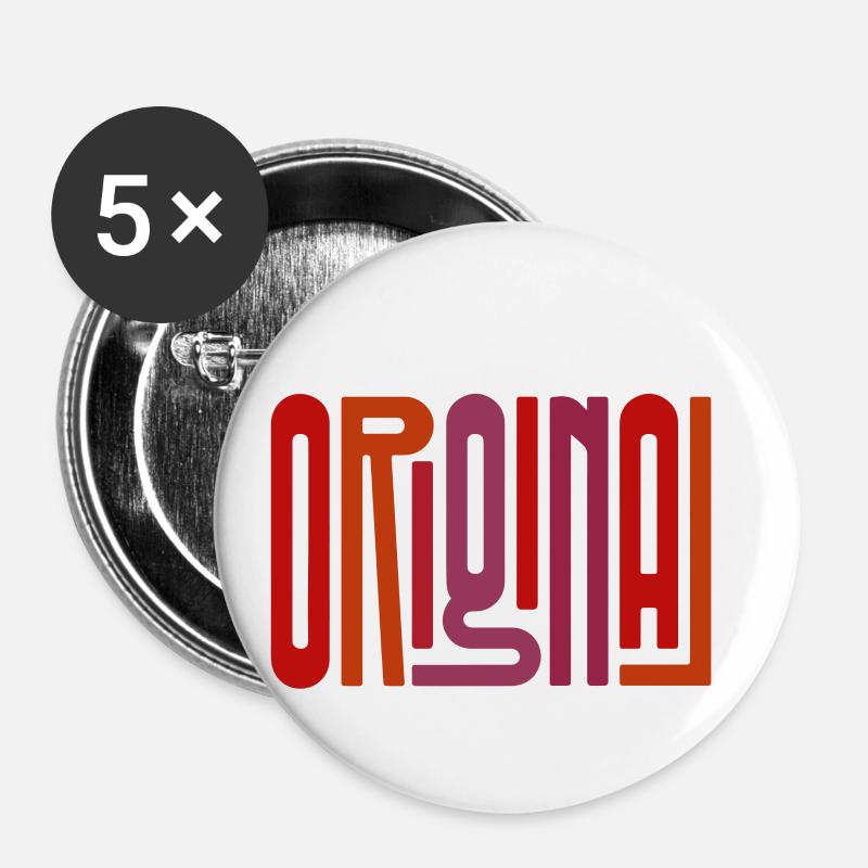 original - Lot de 5 petits badges (25 mm) - blanc