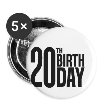 20e anniversaire - Lot de 5 petits badges (25 mm) - blanc - Devant