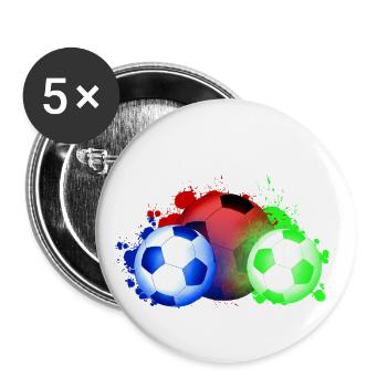 Football - Lot de 5 petits badges (25 mm) - blanc - Devant