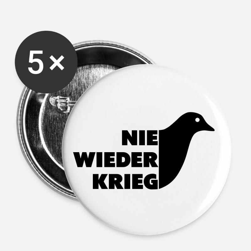 Nie wieder Krieg - Buttons klein 25 mm (5er Pack) - Weiß