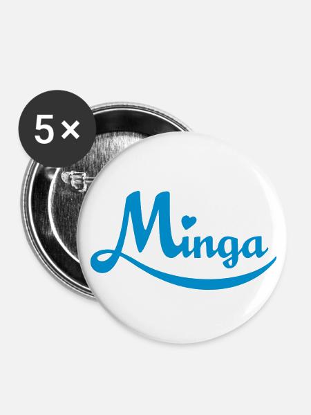 Minga - das bayerische München - Buttons klein 25 mm (5er Pack) - Weiß