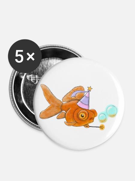 Fairy Teleskop - Buttons klein 25 mm (5er Pack) - Weiß