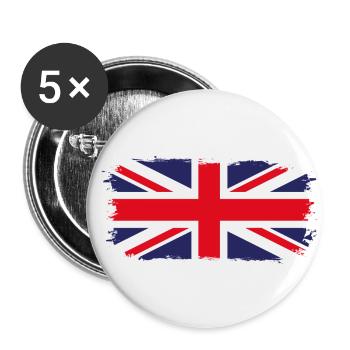 United Kingdom flag - Buttons small 1''/25 mm (5-pack) - white - Front
