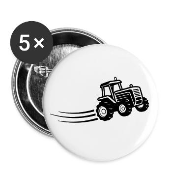 Traktor Farmer Symbol Bauer - Buttons klein 25 mm (5er Pack) - Weiß - Vorne