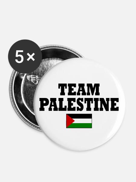 Team palestine - Buttons klein 25 mm (5er Pack) - Weiß