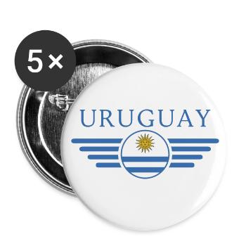 Ich liebe Uruguay, Eleganz Stil Design T-Shirt - Buttons klein 25 mm (5er Pack) - Weiß - Vorne
