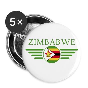I Love Zimbabwe, Elegance Style Design T-Shirt - Buttons small 1''/25 mm (5-pack) - white - Front
