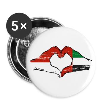 Indonesia United Arab Emirates Heart - Buttons small 1''/25 mm (5-pack) - white - Front